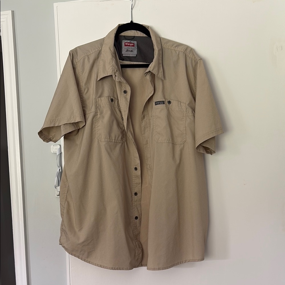 Wrangler Khaki Button-Up Shirt